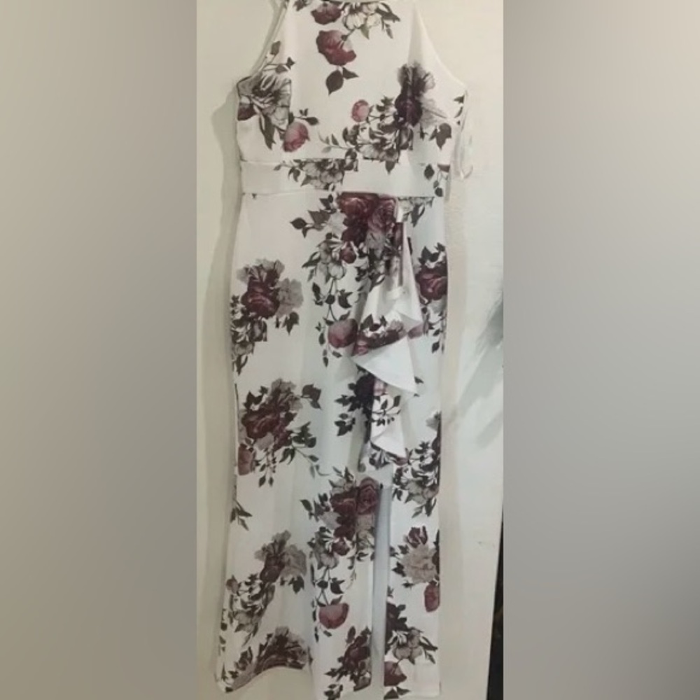 Sweet Storm Floral Maxi Dress - White and Purple